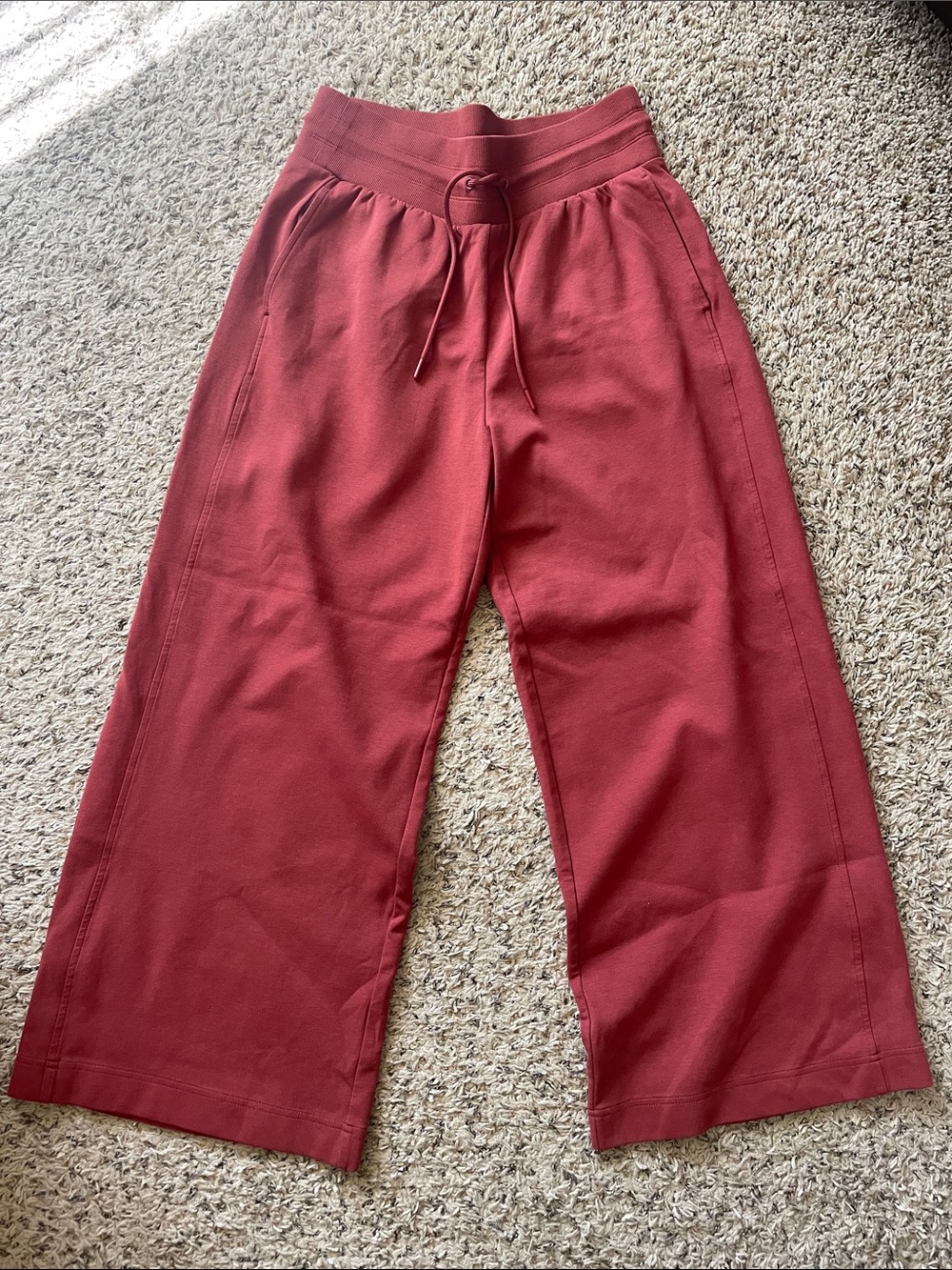 Wide Leg Drawstring Pants in Burnt Orange